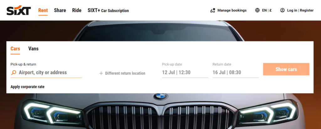Sixt, Car Rental, UK, London Car Rental, Rent a car,